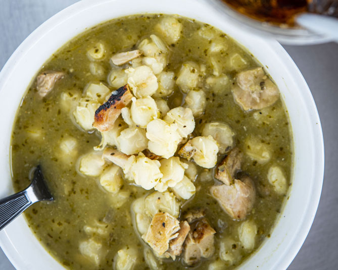 chicken pozole verde soup